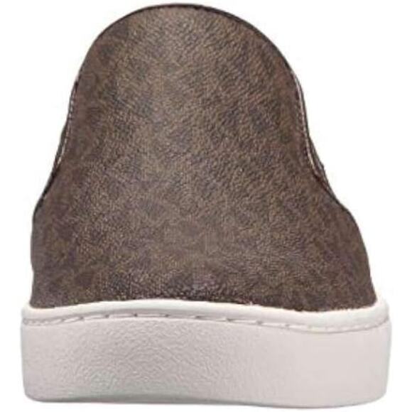 NWT Michael Kors Women's Keaton Slip-on Brown Mini MK Logo Coated-Size 8 - Picture 4 of 5